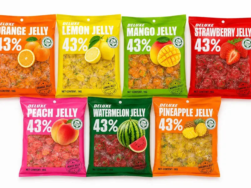 COMBO GUMMY DE FRUTAS 43% suco da Fruta | Balas Jelly Veggie 7 SABORES (PROMOÇÃO)