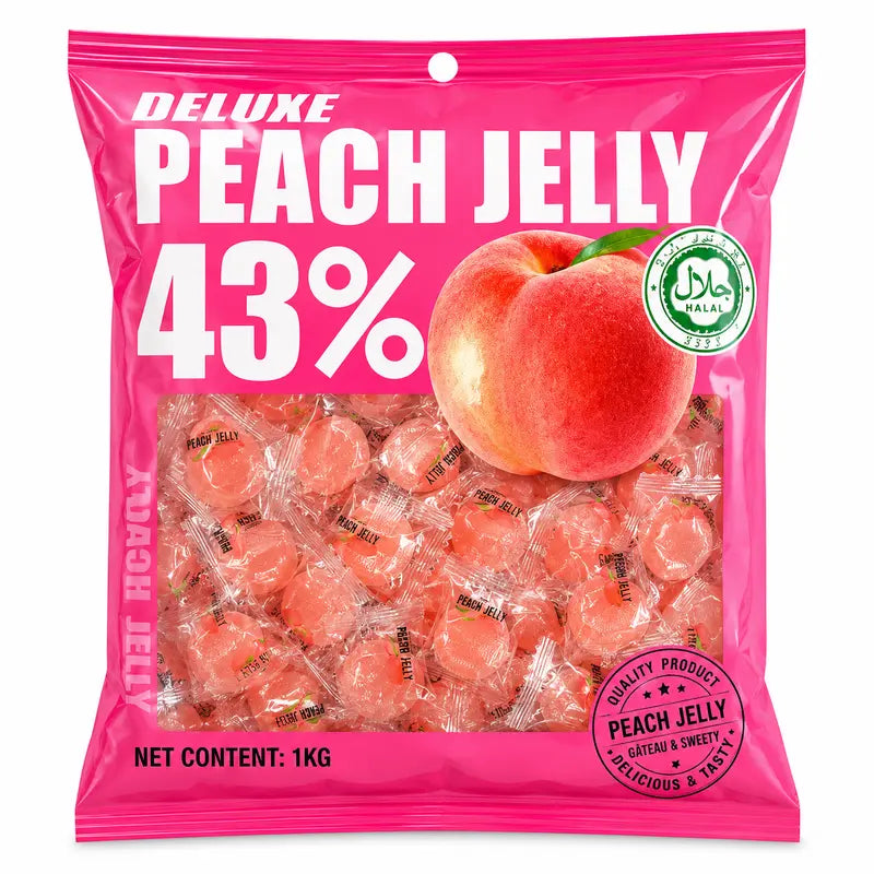 Gummy de Pêssego 43% suco da Fruta | Balas Jelly Veggie