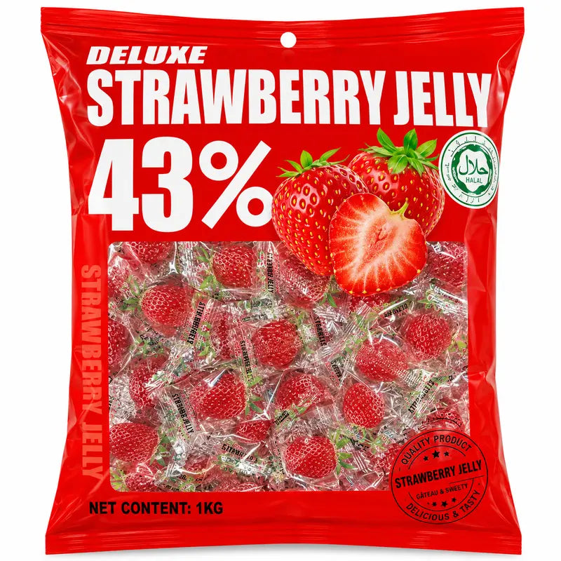 Gummy de Morango 43% suco da Fruta | Balas Jelly Veggie